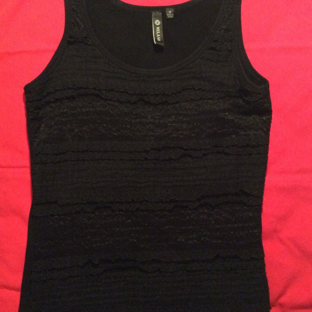 **BOGO** Milano Black Lace Layer Tank